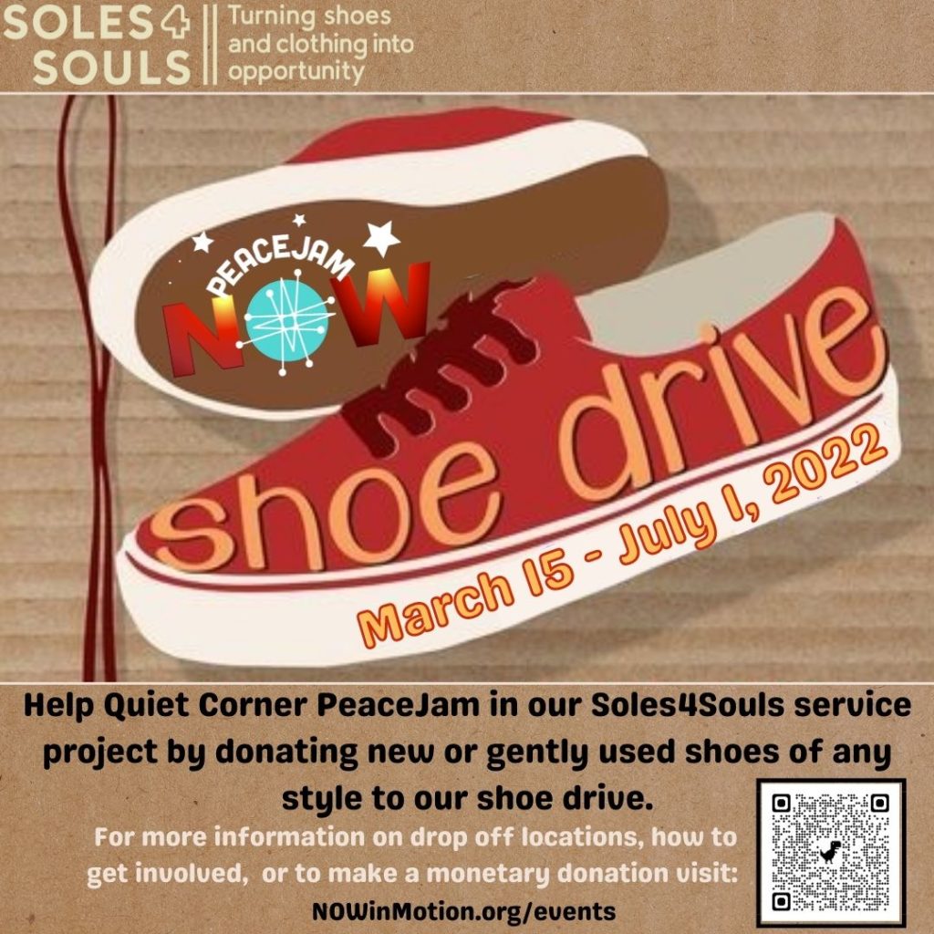 Quiet Corner PeaceJam Soles4Souls Shoe Drive Project – NOW